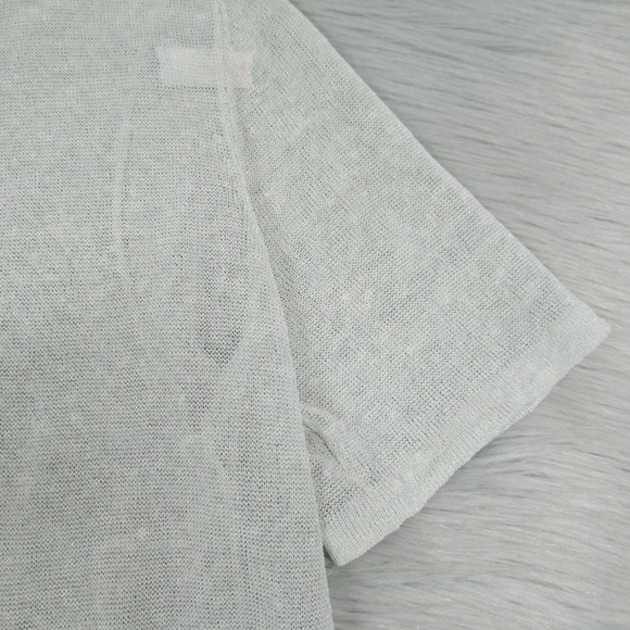 EILEEN FISHER Fine Organic Linen Crepe Shimmer Sheer Cardigan Women’s Size Large - Picture 7 of 11